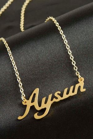 Aysun isimli kolye (Kişiye Özel) - Sarı