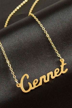 Cennet isimli kolye (Kişiye Özel) - Sarı