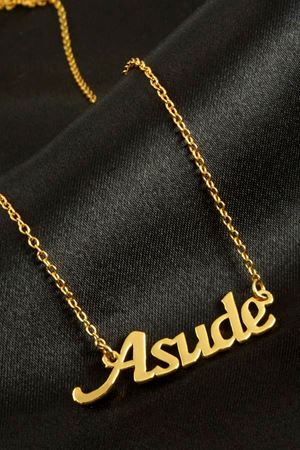 Asude isimli kolye (Kişiye Özel) - Sarı