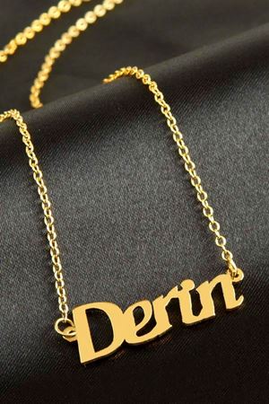Derin isimli kolye (Kişiye Özel) - Sarı