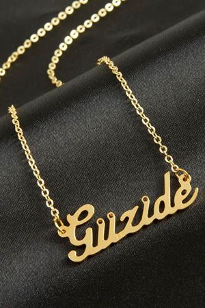 Güzide isimli kolye (Kişiye Özel) - Sarı