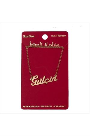 Gülçin isimli kolye (Kişiye Özel) - Sarı