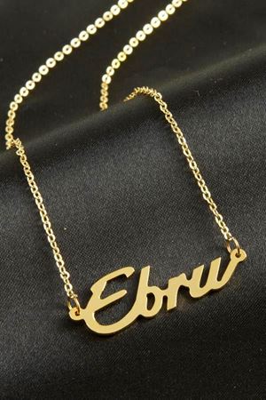 Ebru isimli kolye (Kişiye Özel) - Sarı