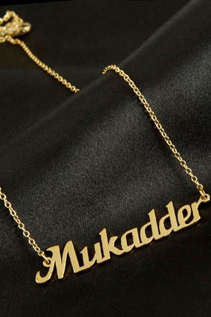 Mukadder isimli kolye (Kişiye Özel) - Sarı