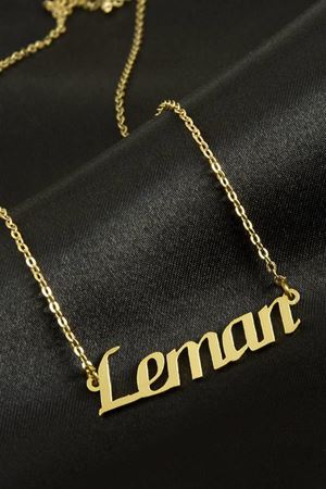 Leman isimli kolye (Kişiye Özel) - Sarı