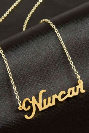 Nurcan isimli kolye (Kişiye Özel) - Sarı