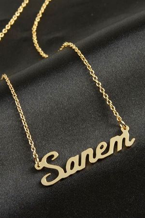 Sanem isimli kolye (Kişiye Özel) - Sarı