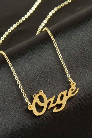 Özge isimli kolye (Kişiye Özel) - Sarı