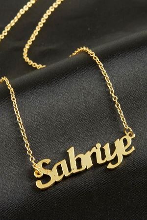 Sabriye isimli kolye (Kişiye Özel) - Sarı