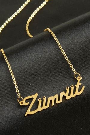 Zümrüt isimli kolye (Kişiye Özel) - Sarı