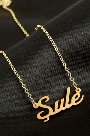 Şule isimli kolye (Kişiye Özel) - Sarı