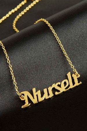 Nurseli isimli kolye (Kişiye Özel) - Sarı