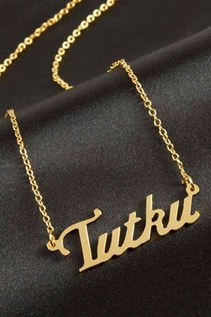Tutku isimli kolye (Kişiye Özel) - Sarı