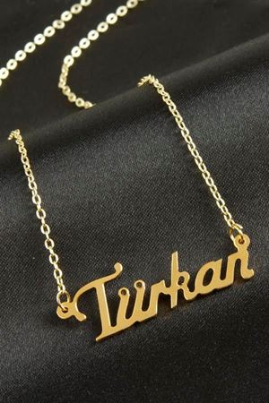 Türkan isimli kolye (Kişiye Özel) - Sarı