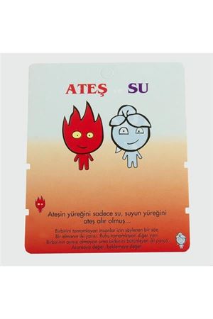 2'li Ateş ve Su Bileklik Kartı - Kırmızı