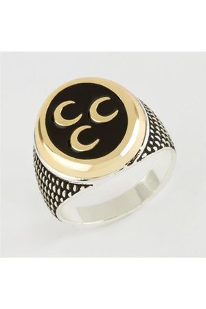 3 Hilal Metal Erkek Yüzük - Sarı