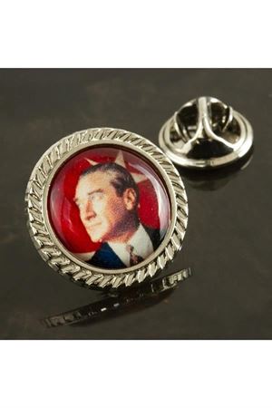 Atatürk Yaka Rozet - Gümüş Rengi