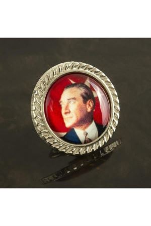 Atatürk Yaka Rozet - Gümüş Rengi
