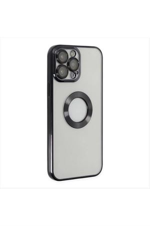 iPhone 12 Pro Lüx Lensli Lazer Silikon Kılıf (Kamera Korumalı) - Siyah