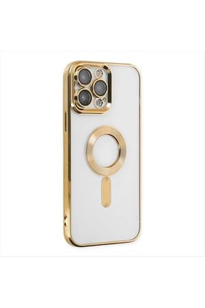 iPhone 11 Pro Lüx Magsaff Lazer Silikon Kılıf (Kamera Korumalı) - Sarı