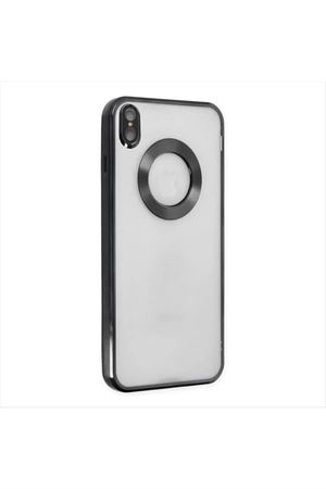 iPhone X/XS Lüx Lensli Lazer Silikon Kılıf (Kamera Korumalı) - Siyah