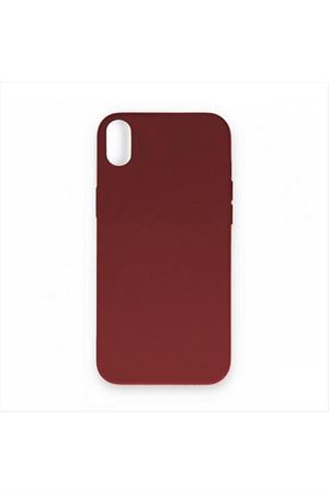 iPhone XS Max Kadife Kaplı Lüx Lansman Silikon Kılıf - Bordo