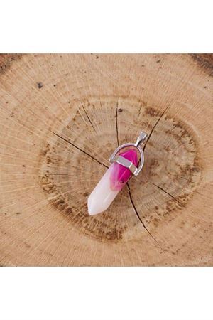 Akik Point Kolye Ucu - Pembe