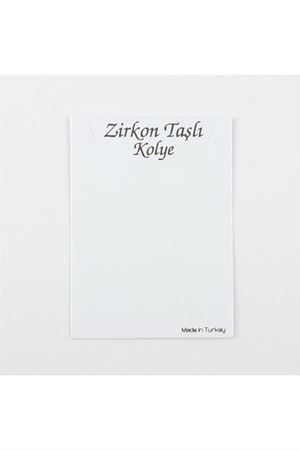 Zirkon Kolye Kartı - Beyaz