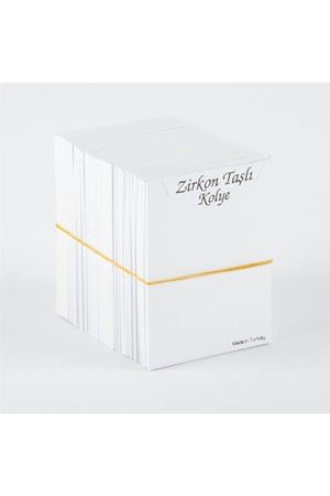 Zirkon Kolye Kartı - Beyaz