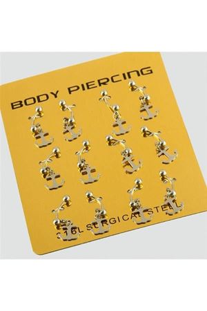 Çapa Çelik Piercing 1 Adet - Gümüş Rengi