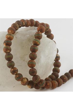 Tibet Akik Taşı Mat 8 mm - Yeşil-1