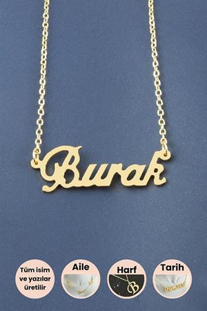 Burak İsimli Kolye - Sarı