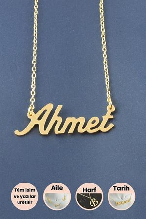 Ahmet İsimli Kolye - Sarı