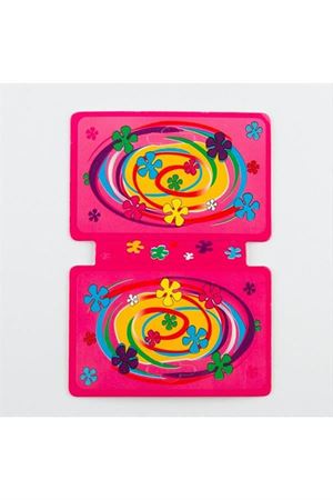 Çiçek Desenli Kolye Kartı - Pembe