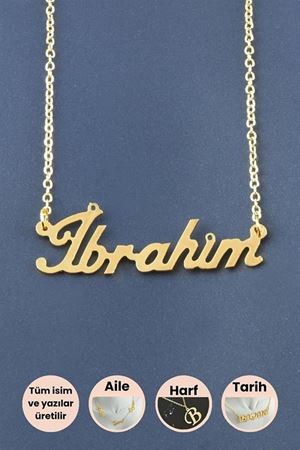 İbrahim İsimli Kolye - Sarı