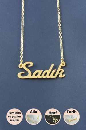 Sadık İsimli Kolye - Sarı