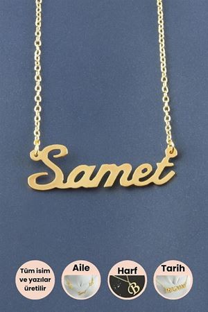 Samet İsimli Kolye - Sarı