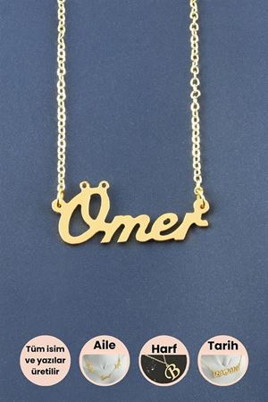 Ömer İsimli Kolye - Sarı