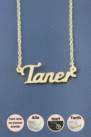 Taner İsimli Kolye - Sarı