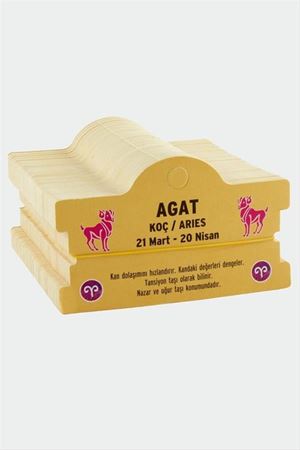 Agat & Koç Burç Bileklik Kartı - Sarı