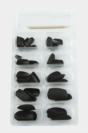 Misyul Oval Mat Takma Tırnak 100 Adet - Siyah