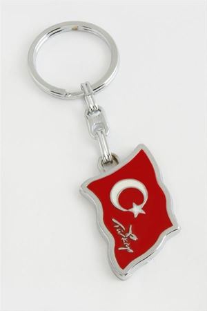 Ay Yıldız Metal Anahtarlık - Kırmızı