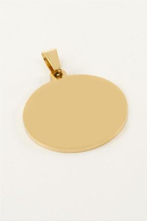 Yuvarlak İsim Yazılabilir Çelik Kolye Ucu 2,5 cm - Sarı