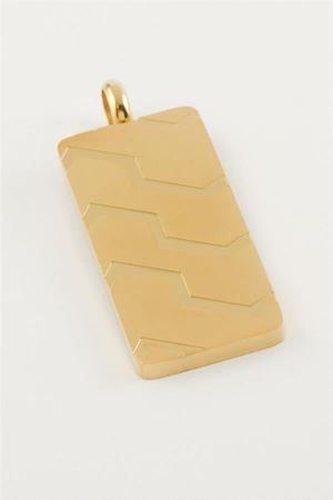 Dikdörtgen İsim Yazılabilir Çelik Kolye Ucu 2,5*3,5 cm - Sarı