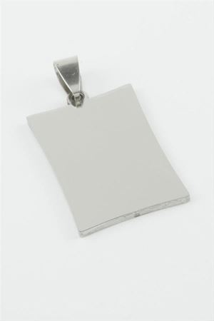 Dikdörtgen İsim Yazılabilir Çelik Kolye Ucu 2*3 cm - Gümüş Rengi