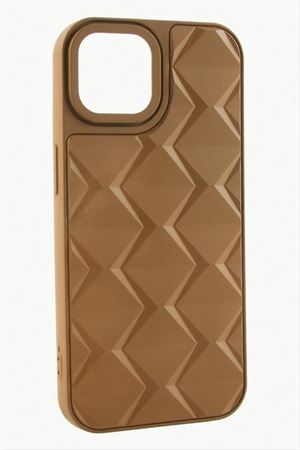 iPhone 15 Pro Max Prizma Desenli Lüx Liza Kılıf - Kahverengi