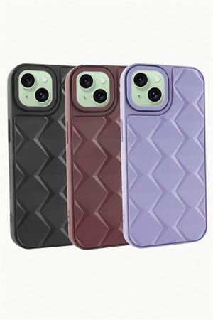 iPhone 15 Prizma Desenli Lüx Liza Kılıf - Bordo