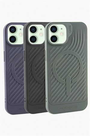 iPhone 12 6.1 Lüx Magsaff Gear Silikon Kılıf - Siyah