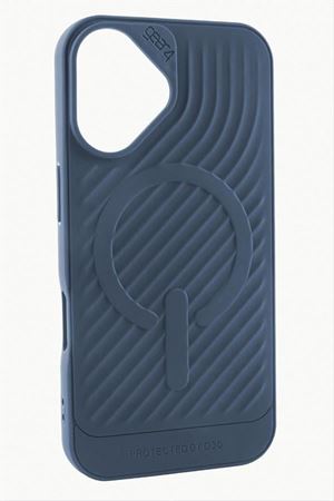 iPhone 16 6.1 Lüx Magsaff Gear Silikon Kılıf - Lacivert