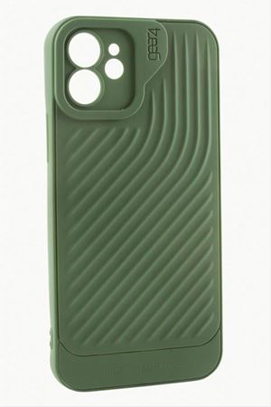 iPhone 12 6.1 Çizgili Lüx Gear Silikon Kılıf - Yeşil
